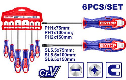 EMTOP 6 Pc Screwdriver Set