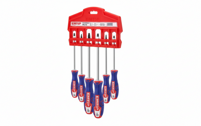EMTOP Screwdriver Set Blade Material: S2 (6 Pcs)