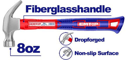 EMTOP 8oz Claw Hammer