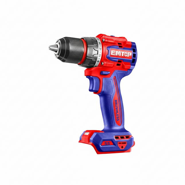 EMTOP Compact Cordless Drill Driver with Brushless Motor 20V Lithium-Ion 55Nm Drill ECDL205581