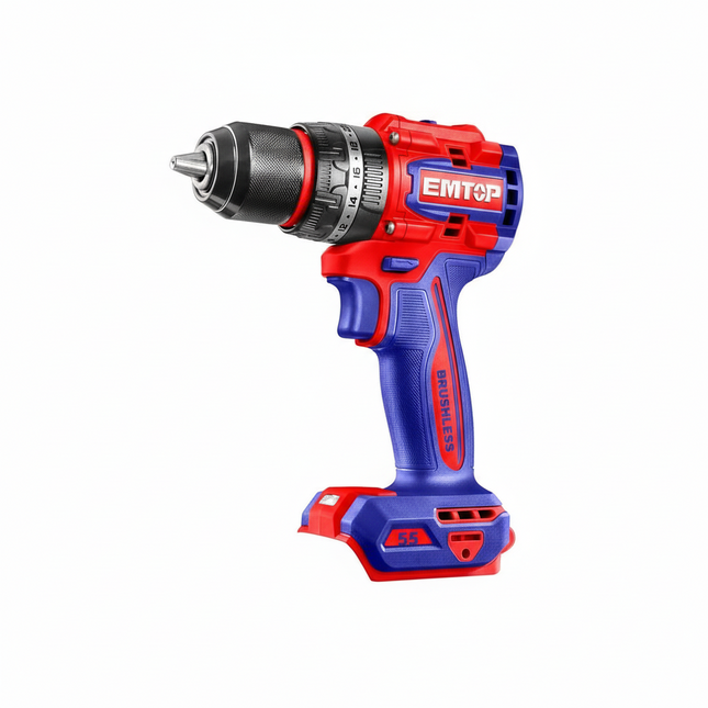 EMTOP Compact Cordless Impact Drill 20V 55NM Brushless Combi Drill (Body Only) ECIDL205581