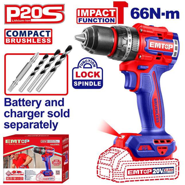 Compact Brushless Cordless Impact Drill