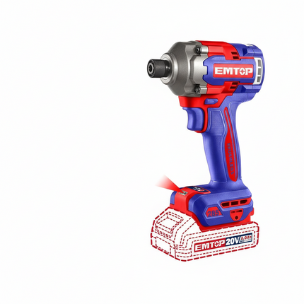 EMTOP Cordless Impact Driver (Body Only) 20V Cordless Impact Driver 285NM ECIRL20281