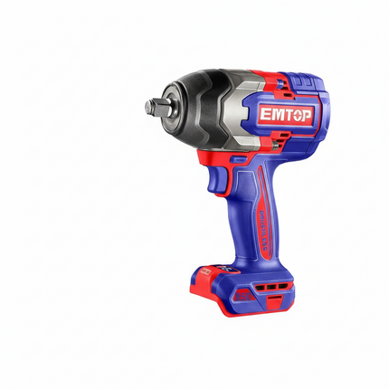 EMTOP 1/2" Cordless Impact Wrench 850NM (Body Only) 20V Brushless Electric Impact Gun with 3Pcs Sockets (22/24/27mm) ECIWL20851