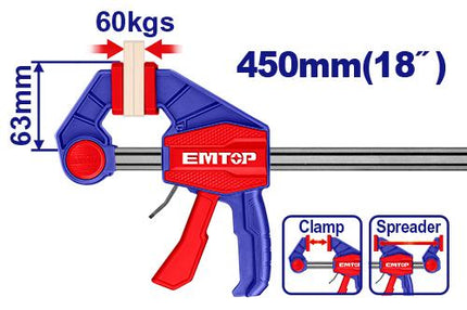 EMTOP 450mm Quick Bar Clamp