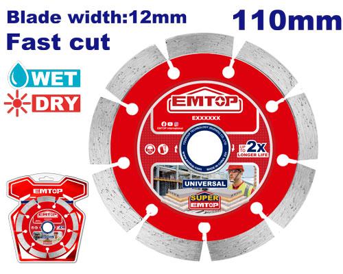 EMTOP 110mm WET & DRY Diamond Blade