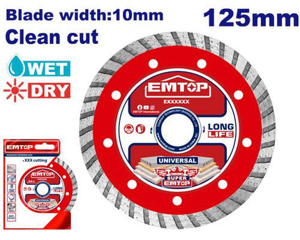 EMTOP 125mm WET & DRY Diamond Blade