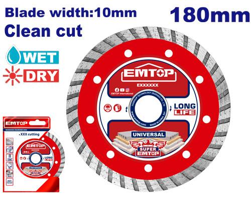 EMTOP 180mm WET & DRY Turbo Diamond Blade
