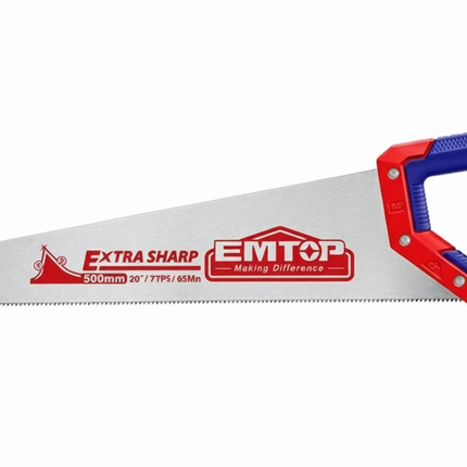 EMTOP Hand Saw Material:65Mn with Extra Sharp Teeth (500mm(20“))