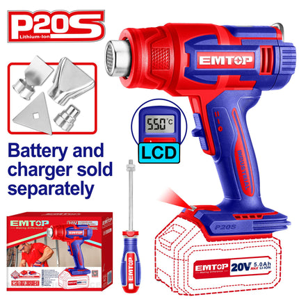 EMTOP Cordless Heat Gun with LCD Display