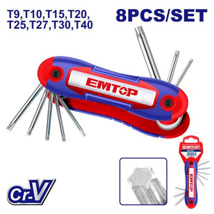 EMTOP Folding Torx Key Set