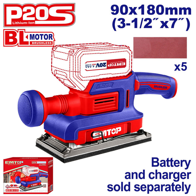Cordless finishing sander