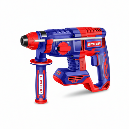 EMTOP Cordless Rotary Hammer Drill 22mm (Body Only), Brushless Motor, 1100RPM, 2.0J ELRH21228