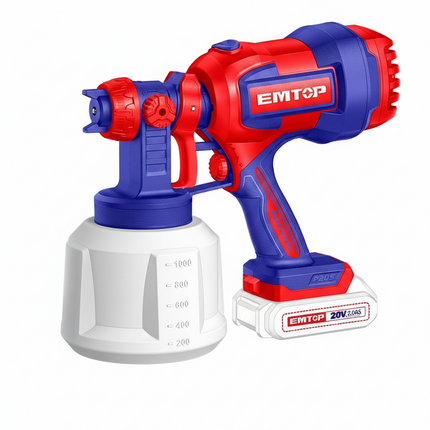 EMTOP Cordless Spray Gun (Body Only) Paint Sprayer, 120Din-s, Cleaning & Blowing Joints, Electric Fence Paint Gun for Fencing and Decking ELSG2004