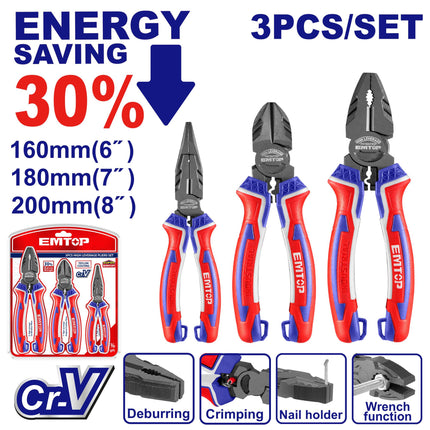 EMTOP 3 Pc High Leverage Plier Set