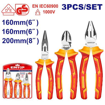 EMTOP 3 Pc insulated pliers set