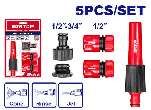 EMTOP 5 Pc Twist Nozzle Set