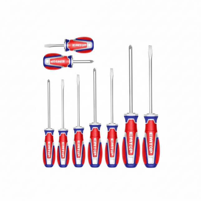 EMTOP Screwdriver Set Blade Material: S2 (8 Pcs)