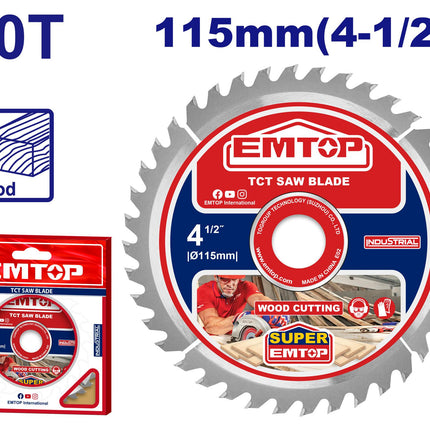 EMTOP 115mm TCT saw blade 40T