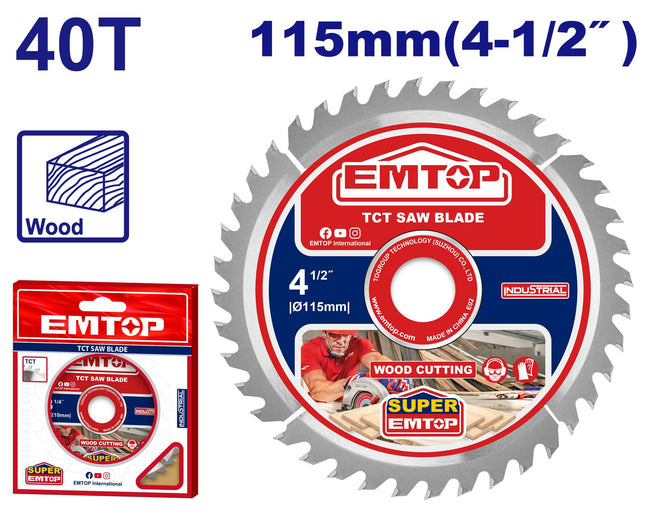 EMTOP 115mm TCT saw blade 40T