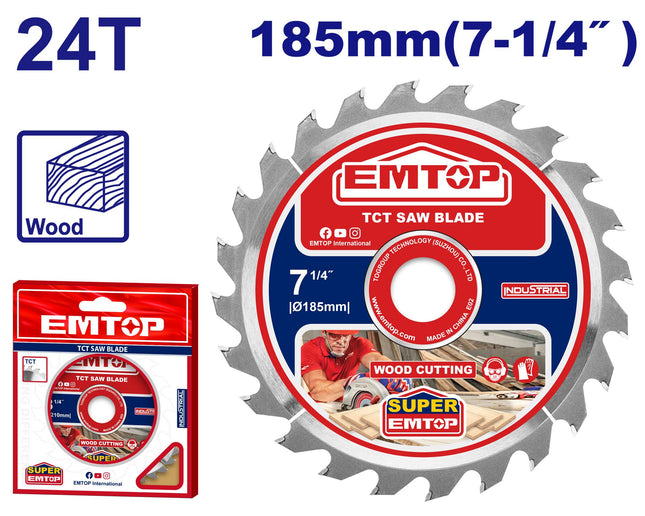 EMTOP 185mm TCT Saw Blade 24T